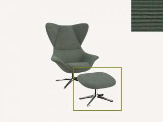 Stilo podnožka - potah látky PG1 Podnož: hliník leštěný, látky pro Flexlux kat.1: látka Lima 1054 Dusty Green