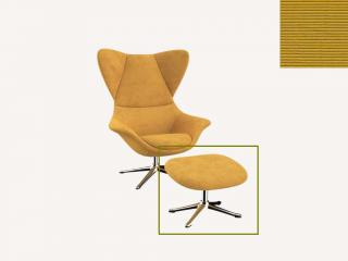 Stilo podnožka - potah látky PG1 Podnož: hliník leštěný, látky pro Flexlux kat.1: látka Lima 1055 Mustard Yellow