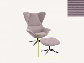 Stilo podnožka - potah látky PG1 Podnož: hliník leštěný, látky pro Flexlux kat.1: látka Lima 1056 Soft Lavender