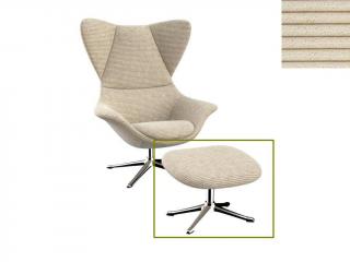 Stilo podnožka - potah látky PG1 Podnož: hliník leštěný, látky pro Flexlux kat.1: látka Scala 1080 Ivory