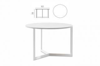 Stolek Joy Tomasella Rozměr: Ø60 x v.39 cm, Top: MDF deska lakovaná tl.12mm, Barvy Laccato Opaco Tomasella: 171 Tobasco mat