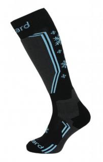 Blizzard VIVA WARM SKI SOCKS black/grey/blue, dámské lyžařské ponožky 19/20 Velikost-eur: 35-38