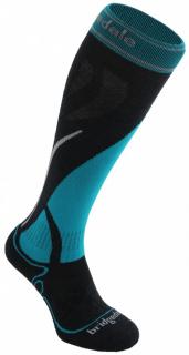 Bridgedale MIDWEIGHT WOMEN gunmetal/Turquoise, dámské lyžařské ponožky Velikost-eur: 35-37