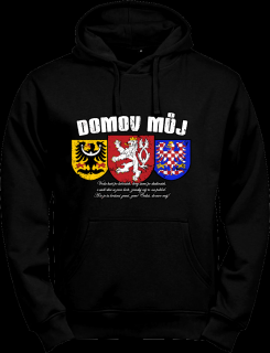 Mikina s kapucí - Domov můj Barvy: Černá, Velikost: XXL