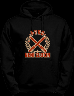 Mikina s kapucí - Pyro není zločin Barvy: Černá, Velikost: XXXL