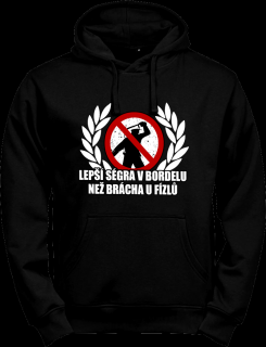 Mikina s kapucí - Sestra Barvy: Černá, Velikost: XL