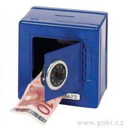 GOKI Plechová pokladnička Trezor modrý