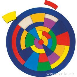 Kulaté puzzle na desce - Barvy, 29 dílů