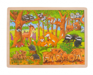 Puzzle Zvířecí děti v lese 48 dílků