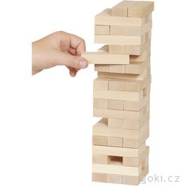 Zábavná hra - Dřevěná věž Jenga natur , 51 dílů