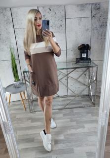 MIKINOVÉ ŠATY SUNEW Barva: Hnědá, Velikost: L/XL