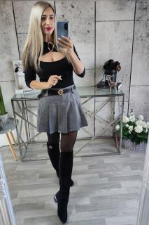 SUKNĚ/KRAŤASY DIAMONDS - s páskem Barva: Šedá