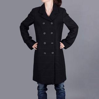Dámský černý kabát Armani Jeans Velikost oblečení: 38