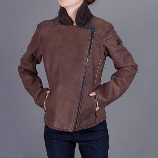 Kožená hnědá bunda Armani Velikost oblečení: 36