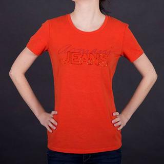 Tričko s korálky Armani oranžové Standardní velikosti: L