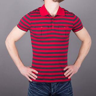Značkové pánské polo tričko AJ červené Standardní velikosti: L