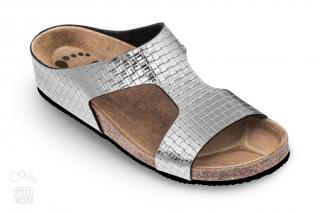 Forcare 304023 korkové pantofle na klínu Barva: Stříbrná, Velikost: 42