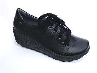 Kacper 1905 dámská kožená obuv na klínu černá Barva: Černá, Velikost: 41