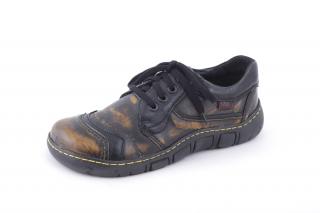 Kacper 2-0204 dámská vycházková obuv šíře H černo-žlutá Barva: Žlutá, Velikost: 41