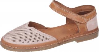 Manitu 911006 dámské kožené sandály růžová kombi Barva: Bílá, Velikost: 39