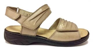 Rieker 64560-42, béžovo šedé sandále s vyjímatelnou stélkou Barva: Šedá, Velikost: 36