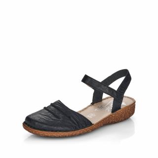 Rieker M0954-00 dámské kožené sandály černá Barva: Černá, Velikost: 38