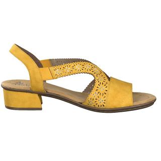 Rieker V 6216-68, dámská letní obuv, žlutá Barva: Žlutá, Velikost: 37