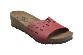 Santé IB/5375 dámské kožené pantofle klín červená Barva: Červená, Velikost: 38