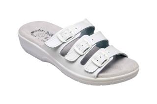 Santé SI/03D3 bílé zdravotní pantofle s třemi pásky Barva: Bílá, Velikost: 42