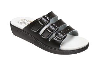 Santé SI/03D3 černé zdravotní pantofle s třemi pásky Barva: Černá, Velikost: 38