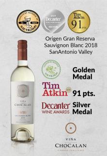 Chocalán Origen Sauvignon Blanc Gran Reserva 2020, 750ml