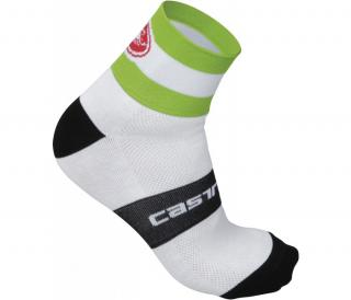 Castelli Velocissimo DS Socks green Velikost: S-M, Barva: White/Green, Délka: 6cm