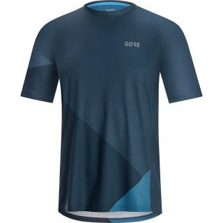 GORE C5 Trail Short Sleeve Jersey Deep Water Blue/Dynamic Cyan Velikost: M