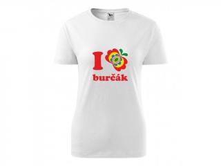 Dámské triko  I LOVE BURČÁK ornament bílá Barva: Bílá, Velikost: XXL