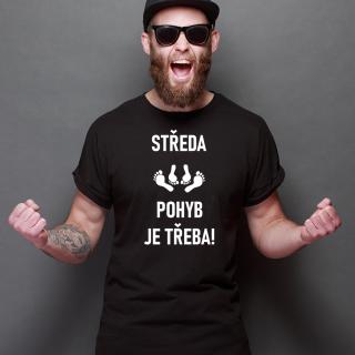 PÁNSKÉ TRIKO STŘEDA POHYB JE TŘEBA Barva: Černá, Velikost: M