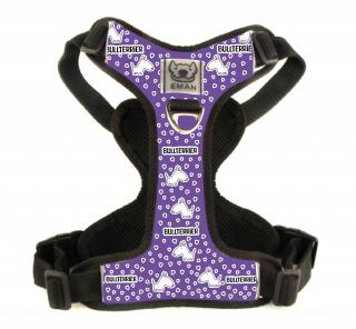 Postroj BULLTERRIER - Harness BULLTERRIER (MINI) BARVA / COLOR: fialová / Violet, VARIANTA / OPTION: S KLASICKÝM VODÍTKEM (vodítko bez motivu v barvě…