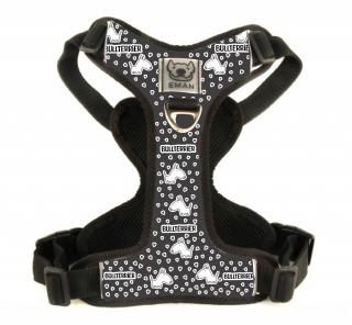 Postroj BULLTERRIER - Harness BULLTERRIER (MINI) BARVA / COLOR: šedá / Grey, VARIANTA / OPTION: S KLASICKÝM VODÍTKEM (vodítko bez motivu v barvě…