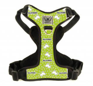 Postroj BULLTERRIER - Harness BULLTERRIER (MINI) BARVA / COLOR: zelená / Green, VARIANTA / OPTION: S KLASICKÝM VODÍTKEM (vodítko bez motivu v barvě…