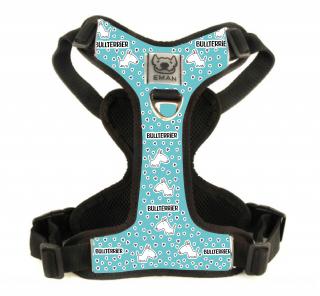 Postroj BULLTERRIER - Harness BULLTERRIER (STANDARD) BARVA / COLOR: modrá / Blue, VARIANTA / OPTION: S KLASICKÝM VODÍTKEM (vodítko bez motivu v barvě…