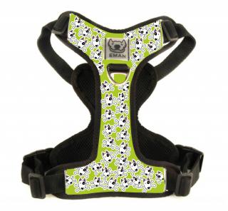 Postroj PIRAT - Harness PIRATE (MINI) BARVA / COLOR: zelená / Green, VARIANTA / OPTION: S PŘEPÍNACÍM VODÍTKEM (vodítko s motivem obojku) - with switch…