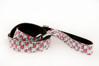 Vodítko klasické HLAVY - Classic Leash HEADS BARVA / COLOR: růžová / Pink