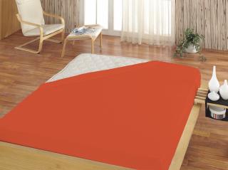 Prostěradlo oranžovo-červené VARIANTA: Jersey	100/200/25