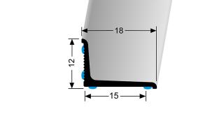 Stěnová ukončovací lišta 18 x 12 mm, hladká (samolepící 2x lepidlo) | Küberit 369 N/SK Provedení: Antracit F18  270 cm