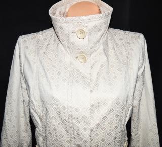 Bavlněný dámský béžový kabát s ornamenty RESERVED 40