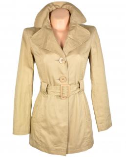 Bavlněný dámský béžový kabát s páskem F&F 38