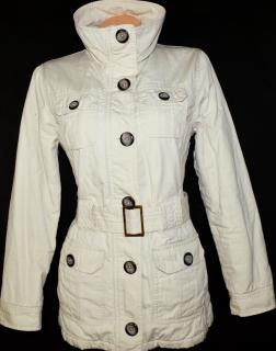 Bavlněný dámský béžový kabát s páskem L