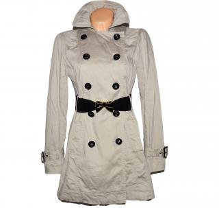 Bavlněný dámský béžový kabát s páskem NEW LOOK UK 12