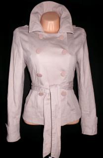 Bavlněný dámský béžový kabát s páskem TCM L