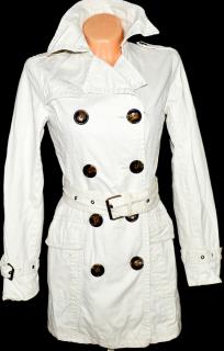 Bavlněný dámský bílý kabát s páskem QUIZ UK 10