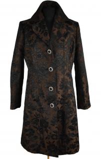 Bavlněný dámský hnědý vzorovaný kabát Kombiworld 42